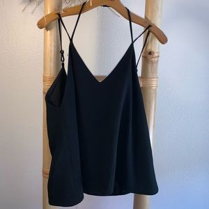 Spaghettini strap with adjustable straps black top
